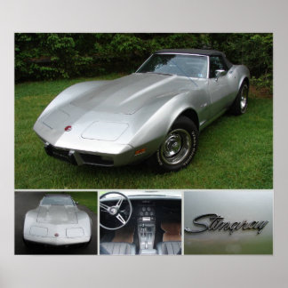 Póster convertibilidad de corvette 1975