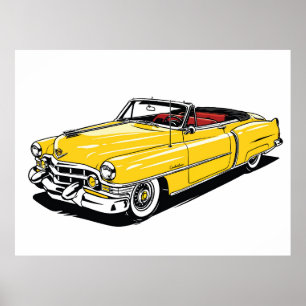Póster Convertible Clásico Retro con PopArt Lateral