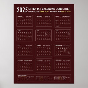 Póster Convertidor de calendario etíope 2025