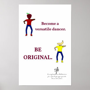 Póster Convertirse en un bailarín versátil blanco