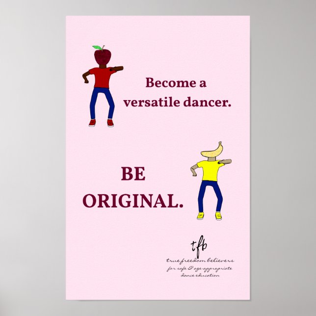Póster Convertirse en un bailarín versátil rosado ballet (Frente)