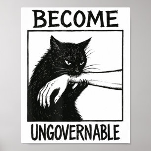 Póster Conviértete en un gato negro ingobernable, mordien