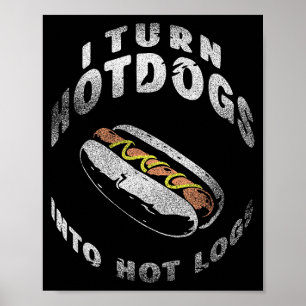 Póster Convierto Perros Calientes En Troncos Calientes