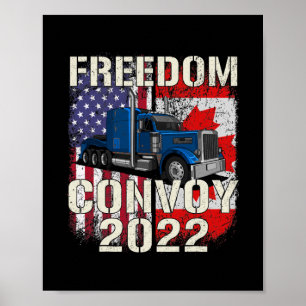 Póster Convoy de Bandera Americana Canadá Libertad 2022