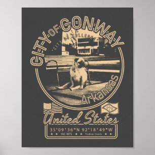 PÓSTER CONWAY ARKANSAS - CIUDAD DE CONWAY VINTAGE