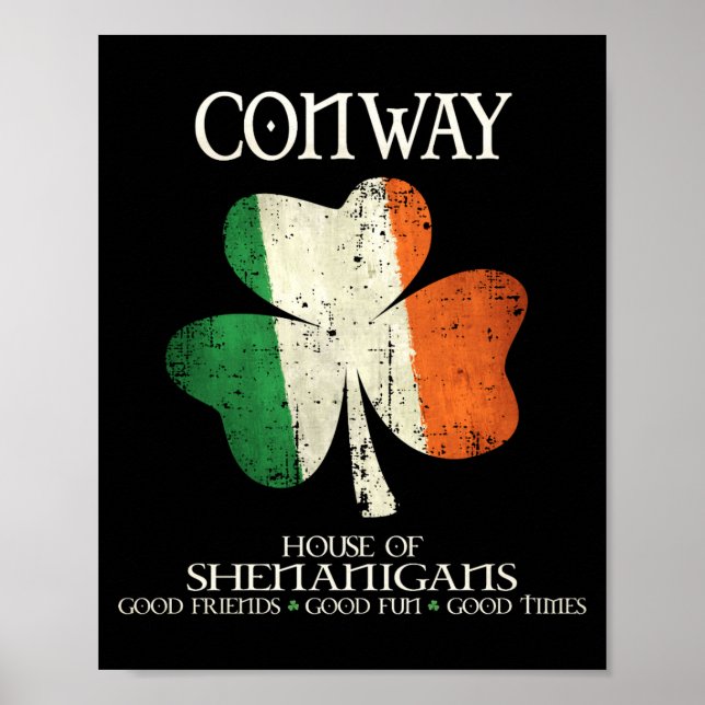 Póster Conway Last Name Family Ireland Irish House Of She (Frente)