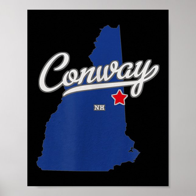 Póster Conway New Hampshire Nh Map  (Frente)