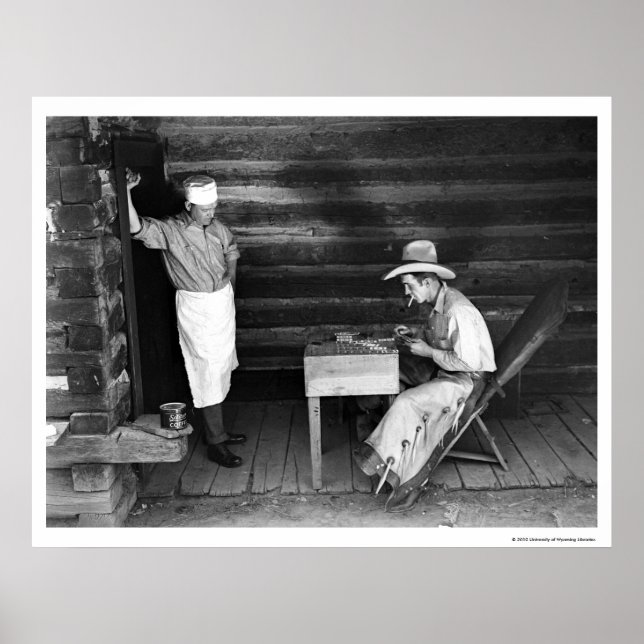 Póster Cook watching a cowboy play cards (Frente)