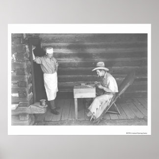 Póster Cook watching a cowboy play cards 2