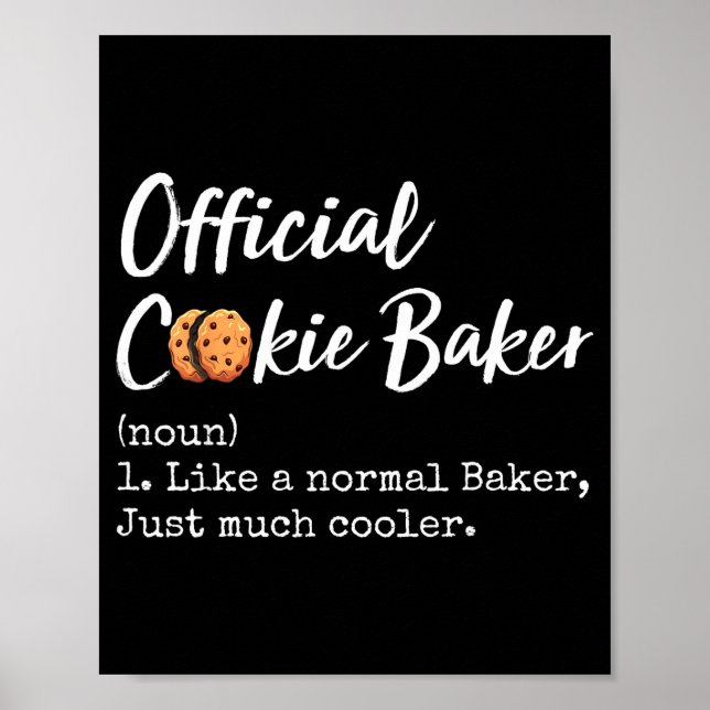 Póster Cookie Baker Definition Funny Christmas Baking  (Frente)
