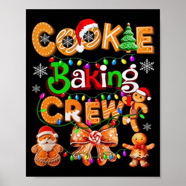 Póster Cookie Baking Crew Cooking Coquette Bow Xmas Ginge (Frente)