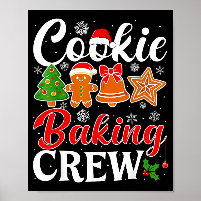 Póster Cookie Baking Crew Gingerbread Xmas Holiday Cookie (Frente)