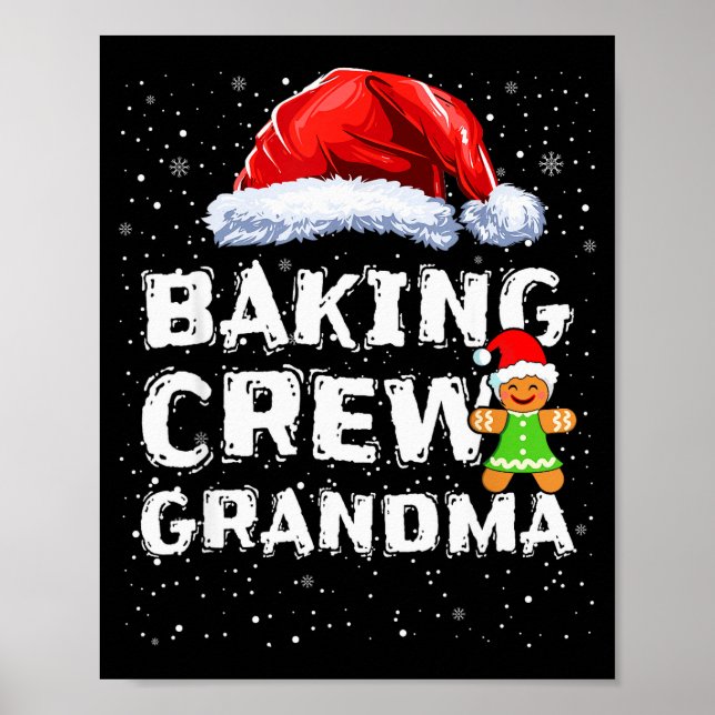 Póster Cookie Baking Crew Shirt Grandma Matching Christma (Frente)