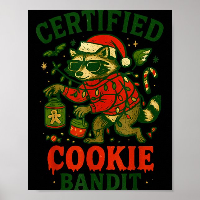 Póster Cookie Bandit con certificación, Navidades diverti (Frente)