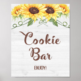 Póster COOKIE BAR Ducha de girasol o Rótulo Fiesta