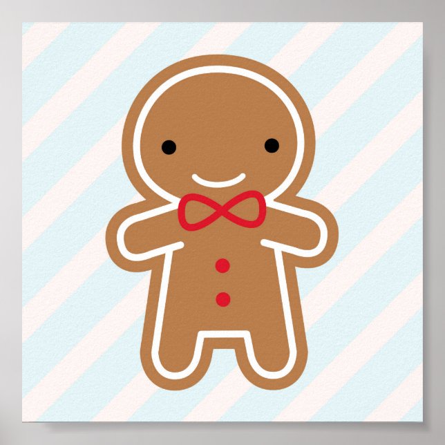 Póster Cookie Cute Kawaii Gingerbread Man (Frente)
