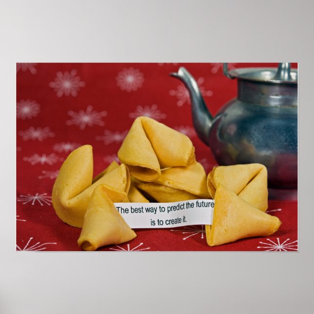 Póster cookie de fortuna con palabras sabias (Frente)