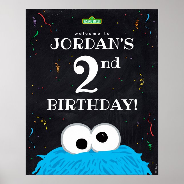 Póster Cookie Monster | 2.ª bienvenida de cumpleaños (Frente)
