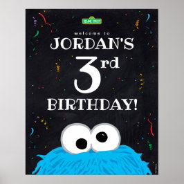 Póster Cookie Monster | 3.ª Bienvenida de cumpleaños