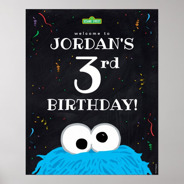 Póster Cookie Monster | 3.ª Bienvenida de cumpleaños
