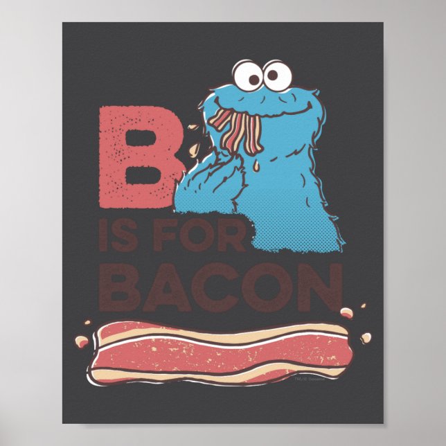 Póster Cookie Monster B Is For Bacon  (Frente)