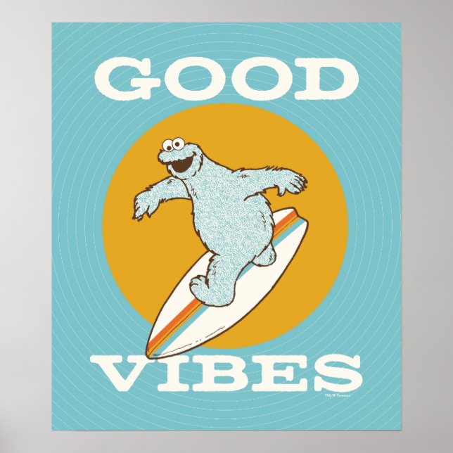 Póster Cookie Monster Good Vibes (Frente)