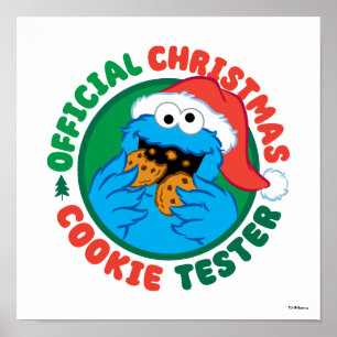 Póster Cookie Monster Navidades oficiales Cookie Tester