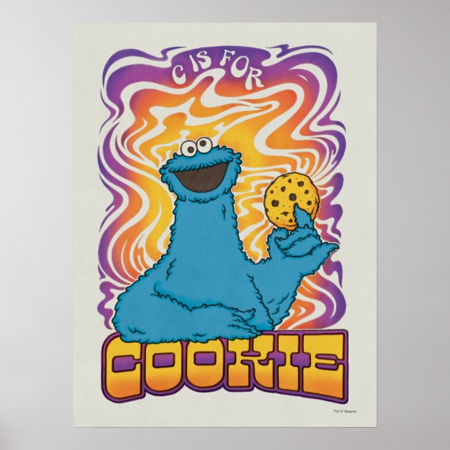 Póster Cookie Monster | Psicodélico (Frente)