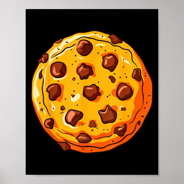Póster Cookie Shirt Men Women Kids Chocolate Chip Cookie  (Frente)