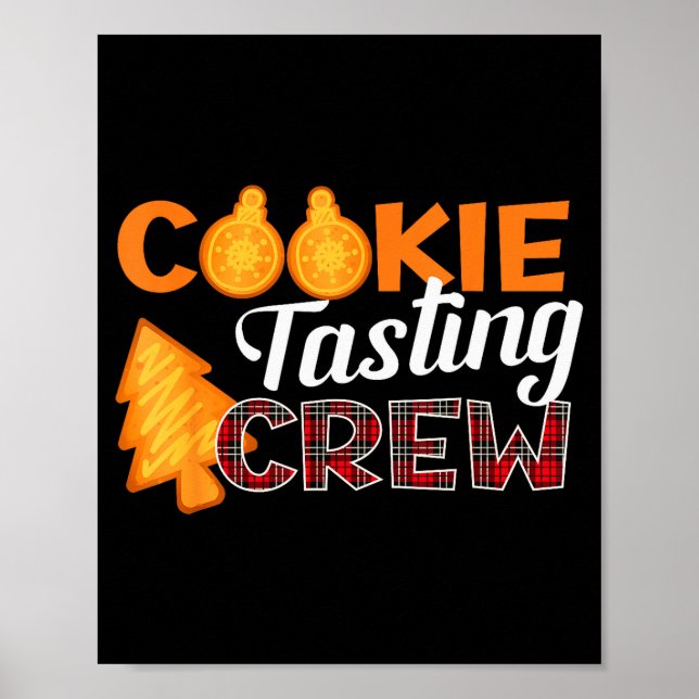 Póster Cookie Tasting Crew - Funny Plaid Christmas  (Frente)