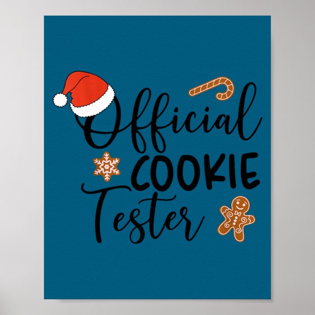 Póster Cookie Tester &amp; Cookie Baker Funny Christmas C (Frente)