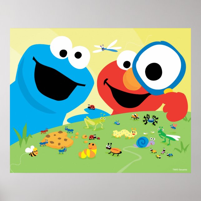 Póster Cookie y Elmo buscan bugs (Frente)