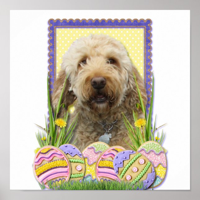 Póster Cookies de Huevo de Pascua - Golden Doodle (Frente)