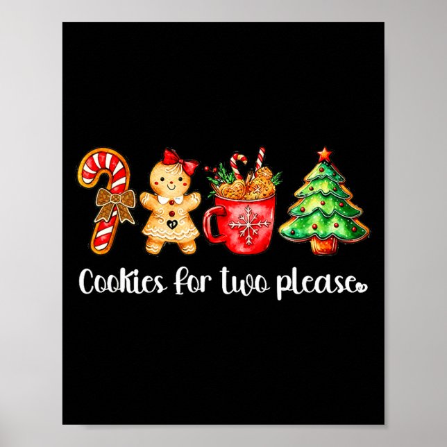Póster Cookies For Two Please,christmas Pregnancy Announc (Frente)