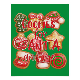 Póster Cookies Para Santa Y Para Mí - Navidades