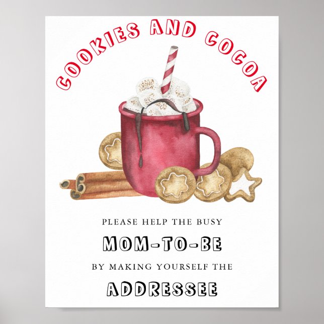 Póster Cookies y cacao - Ayuden a la futura madre ocupada (Frente)