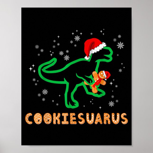 Póster Cookiesaurus Christmas Dinosaur Rex Sugar Cookie  (Frente)
