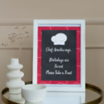 Póster Cooking Chef Birthday Party Sign<br><div class="desc">A cute and versatile chef birthday party sign</div>