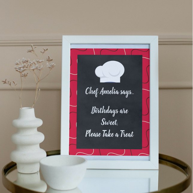 Póster Cooking Chef Birthday Party Sign (Subido por el creador)