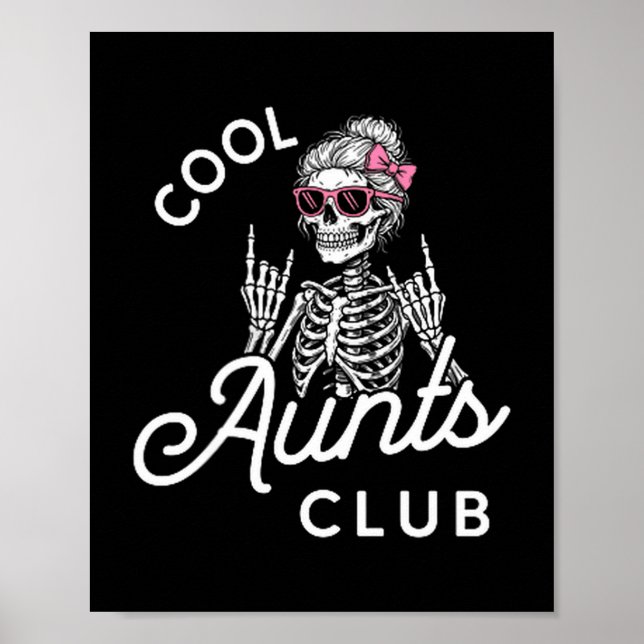 Póster Cool Aunt Club Funny Skeleton Family Kids Women  (Frente)