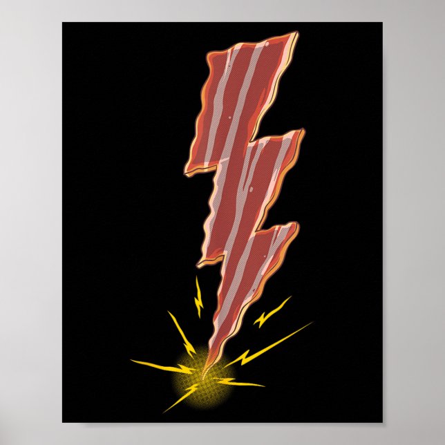 Póster Cool Bacon Design For Men Women Kids Meat Food Bac (Frente)