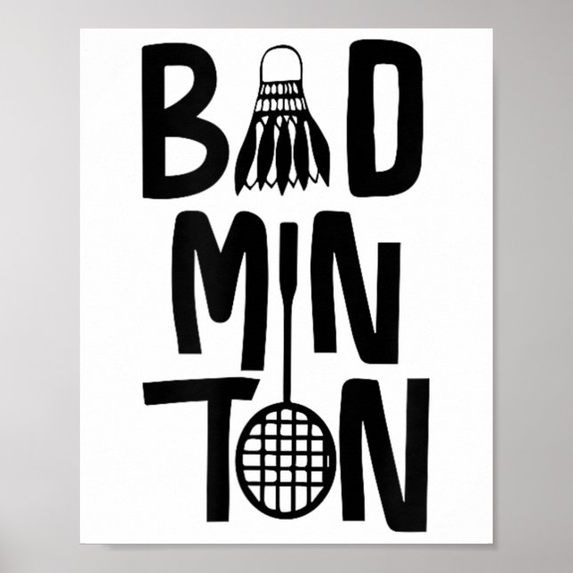 Póster Cool Badminton Minimal Art, Badminton Shuttle &amp (Frente)