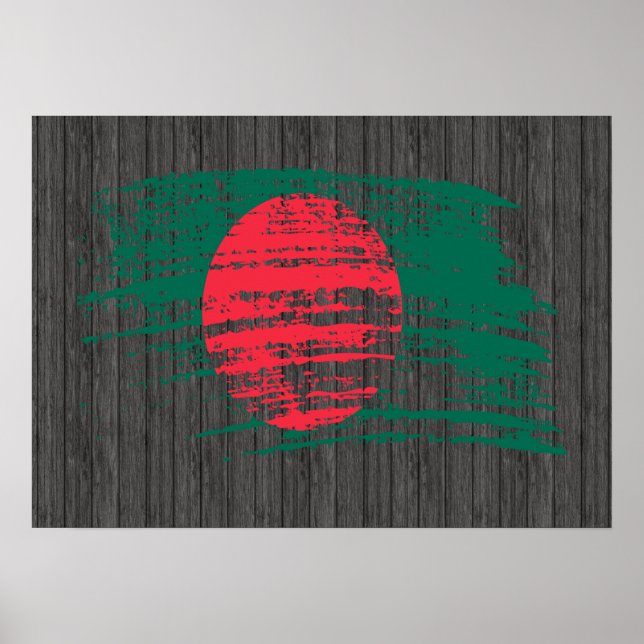 Póster Cool Bangladeshi flag design (Frente)