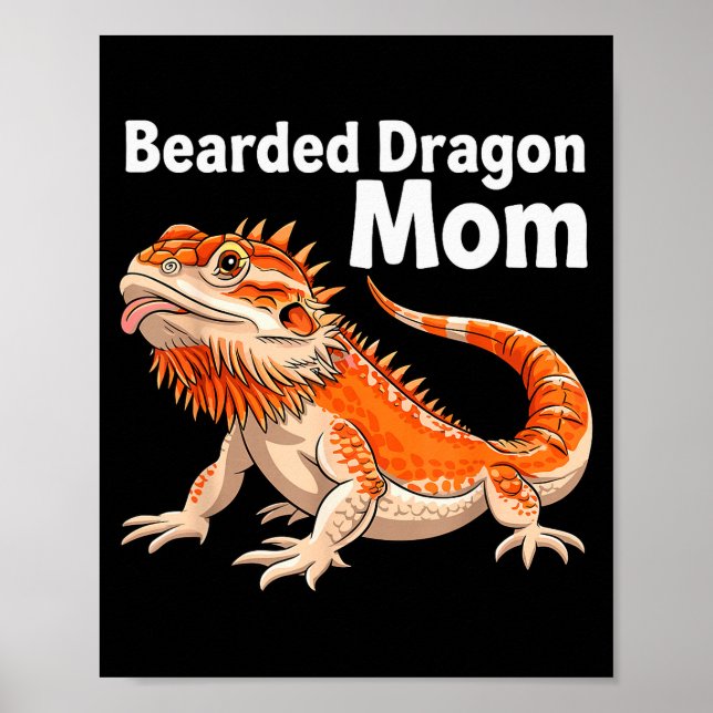 Póster Cool Bearded Dragon Art For Women Girls Bearded Dr (Frente)