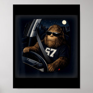 Póster Cool Bigfoot Conduciendo 67 Gafas Divertidos Regal