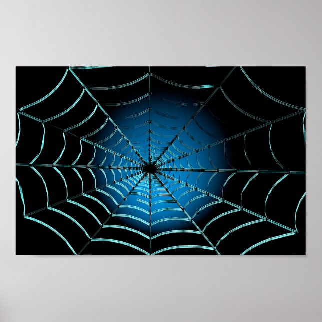 Póster Cool Blue Spider Web (Frente)