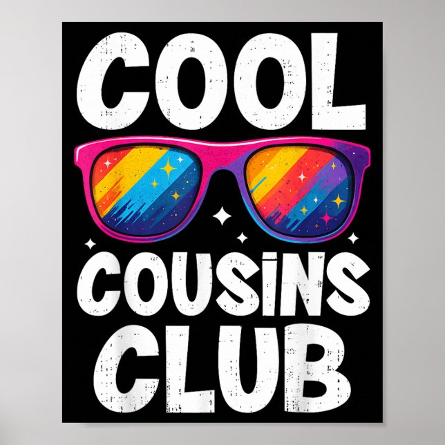 Póster Cool Cousins Club Family Matching Funny Cousin Squ (Frente)