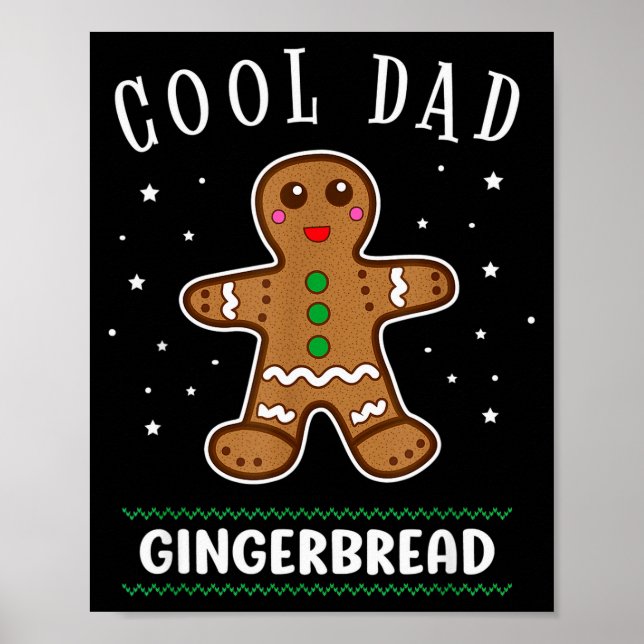 Póster Cool Dad Gingerbread Man Cookie Family Christmas P (Frente)