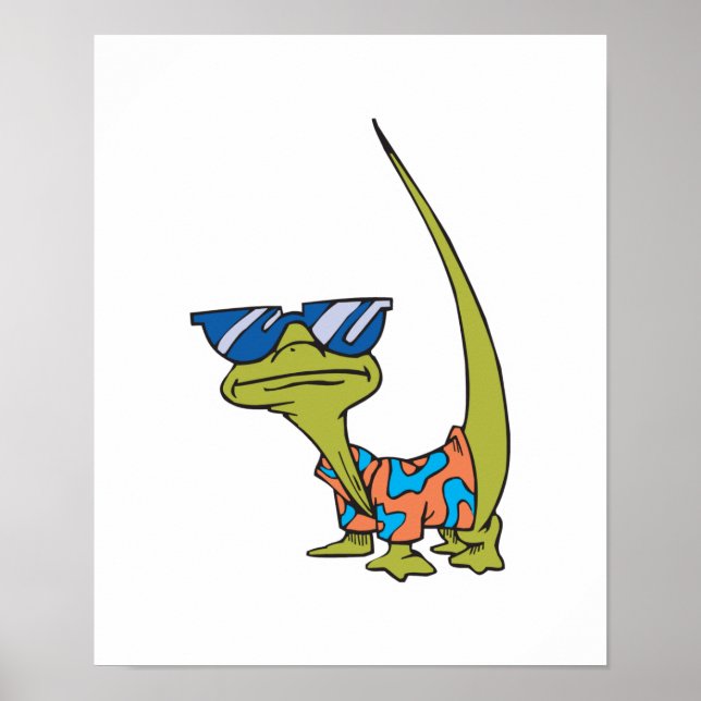 Póster cool dude lizard in shades (Frente)