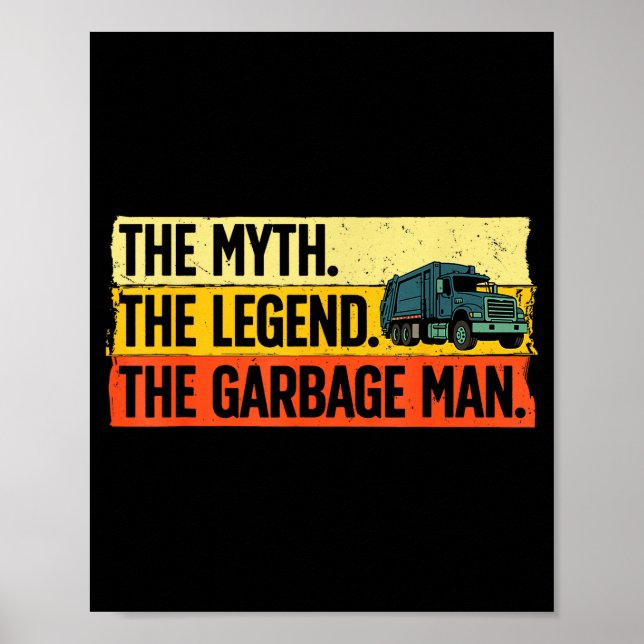 Póster Cool Garbage Man Art For Men Dad Father Garbage Du (Frente)